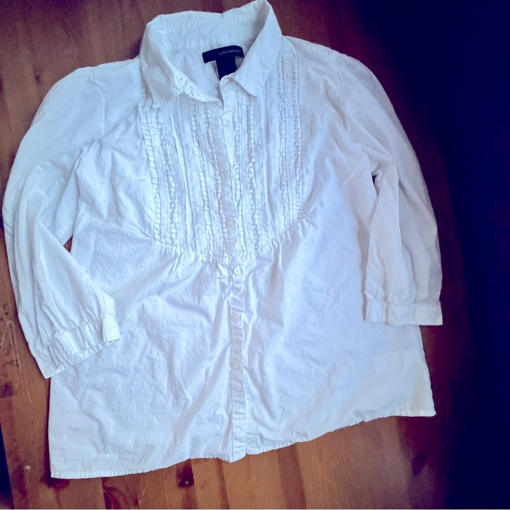 Calvin Klein white blouse size large